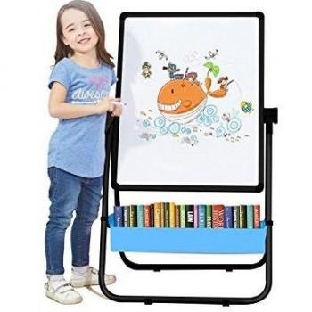 Double Sided Whiteboard and Chalkboard Easel for Kids