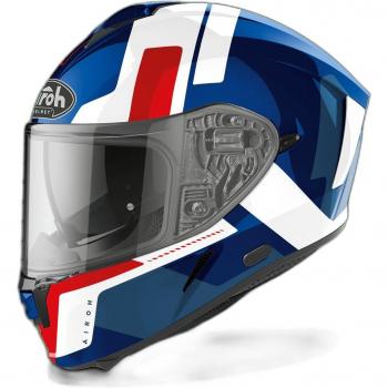 Airoh Spark Shogun Casco Integrale Blu Rosso Lucido