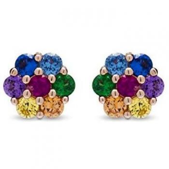 Pendientes de plata de ley 925 con baño de oro rosa