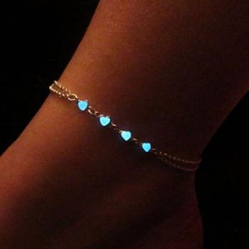 Tobillera Solar Estrella y Corazón para Mujeres