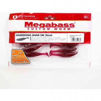 Shad Soft Lure 3″ MegaBass Hazedong Clear Red