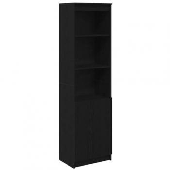 Buffet haut moderne chêne noir 50x35x180 cm