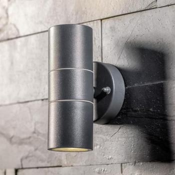 Éclairage mural extérieur gris, LED haute et basse, IP44 – CGC Lighting