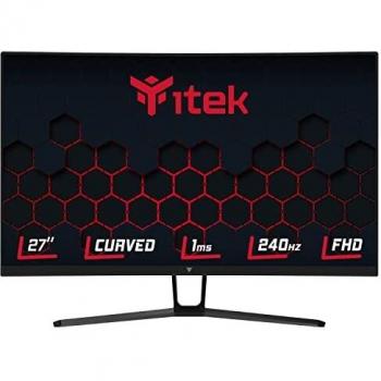 ITEK 27 Curved Monitor GGC R1500 FHD 1920x1080 240Hz 1ms MPRT 3xHDMI DP Audio HDR Adapt Sync