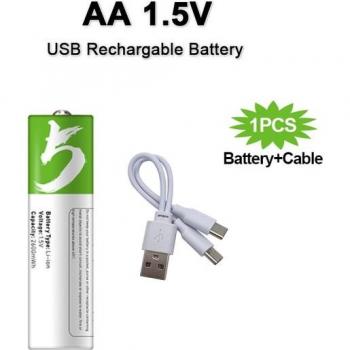 Pilas AA recargables con cable tipo C 1.5V
