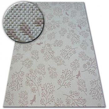 Tapis Cordon SIZAL 48774 – Crème et Rose, 160×230 cm