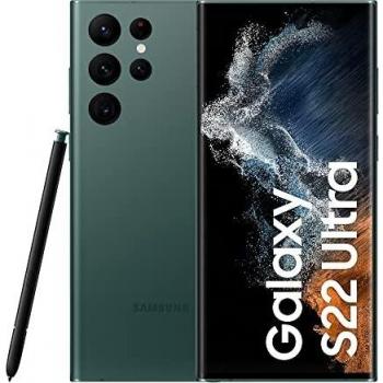 Teléfono Samsung Galaxy S22 Ultra 5G. Color Verde (Green) 256 GB de Memoria, 12 GB de RAM, Pantalla dinámica AMOLED de 6,8. Cámara principal de hiperresolución de 108MP. Smartphone completamente libre