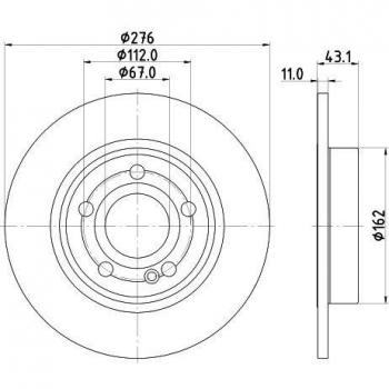 HELLABremsscheibe Pagid 8DD 355 133-061