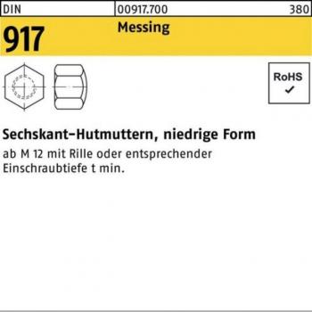 Messing Hutmutter M8 DIN 917 500er Pack