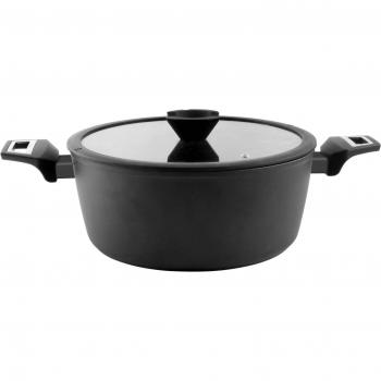 Cacerola Gourmet Sogo 24×10,5 cm: Tapa de Cristal y Acero Forjado