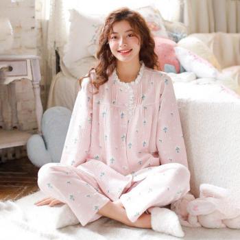 Pijama de maternidad de algodón, estilo primavera y otoño, manga larga