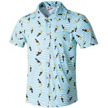 Chemise hawaïenne courte pour hommes, tissu respirant