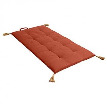 Enjoy Home – Futon repliable Panama orange terre cuite, finition jute