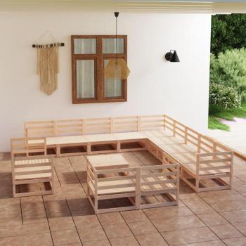 VidaXL 14-tlg. Lounge-Set Garten aus massivem Kiefer