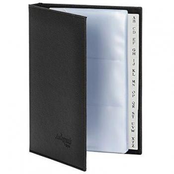 Tarjetero autograph 4 anillas 20 fundas con índice alfabético para 120 tarjetas 230x140 mm color negro