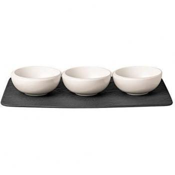 Villeroy & Boch New Moon Set of 4 Dip Bowls with Tray