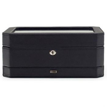 Caja de reloj Wolf Windsor 10 compartimentos negro/púrpura