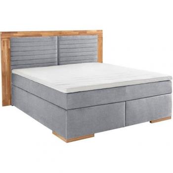 Places of Style Boxspringbett Cup – 230 × 206 cm, LED-Beleuchtung, Holzrahmen, Luxus-Topper, 2 Härtegrade