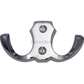 Double‑Robe Hook, Polished Chrome, Model V1062-PC