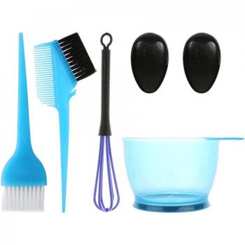Kit Profesional de 5 Accesorios: Tinte, Cepillos, Orejeras y Peine Mezclador
