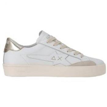 SUN68 Sneaker Kathy Leather: Blanco + Dorado, talla 41