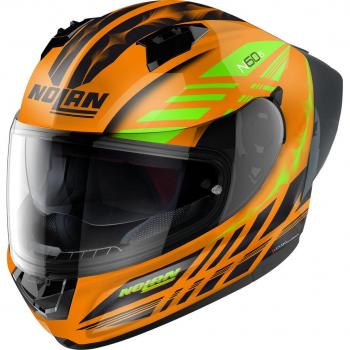Nolan N60‑6 Hotfoot casque de course – Noir & Orange, 2 XL