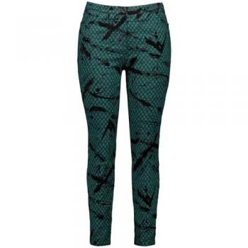 Samoon Betty 5-Pocket Jacquard-Hose mit Flockprint