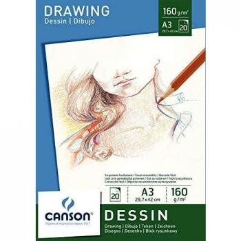 Carta da disegno Canson A3 160 g/m² 20 fogli
