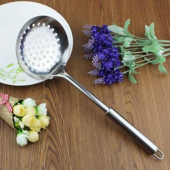 Colador de Acero Inoxidable para Cocinar, Cuchara Grande, Escurridor con Mango, 33 cm