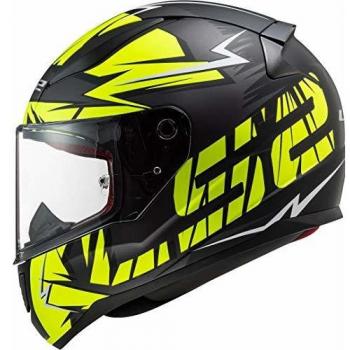 LS2 Motorradhelm FF353 RAPID CROMO MATT SCHWARZ HI VIS GELB, Schwarz/Gelb, XS