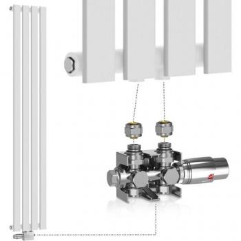 Radiatore da bagno moderno con pannello monostrato e valvola termostatica