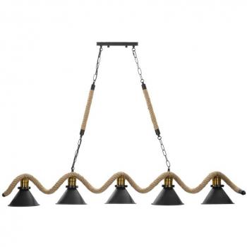 Lampadario a sospensione Cup/Rope 5 luci 130x20x80 cm