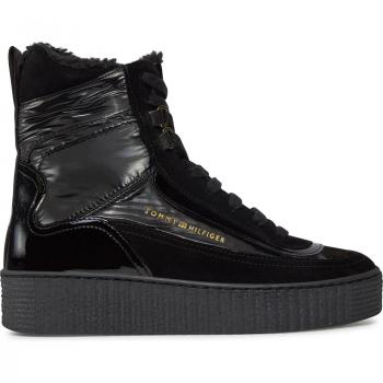 Polacchine Tommy Hilfiger Snow Boot City con Lacci in Vite FW0FW07841 Nero