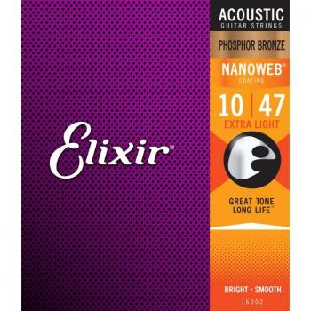 NanoWeb Extra Light Elixir 16002 Bronze 6x Chitarra 0,01
