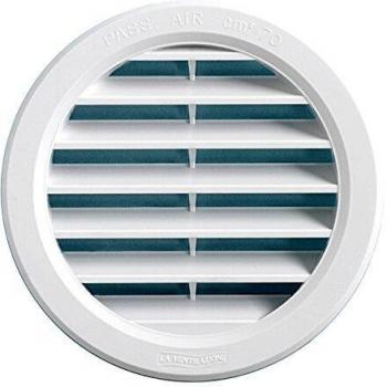 Grille d’aération ronde blanche en PVC – Ø290 mm, tube 250 mm