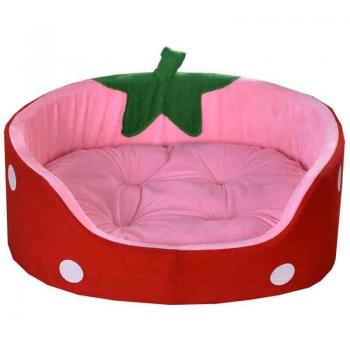 Coussin doux en forme de fraise pour chien et chat