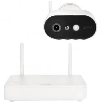 Abus PPIC91000 LAN, WLAN IP-Überwachungskamera-Set (1920 x 1080 Pixels), Netzwerkkamera, Weiss