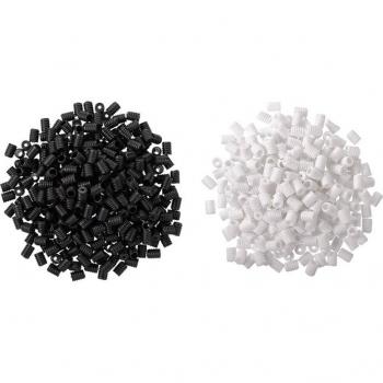 Connecteurs de baril pour lanière, 200 pcs, réglables, bouchon antidérapant, 1/8 po, noir et blanc
