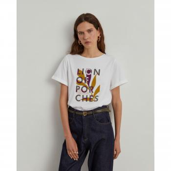 Camiseta Estampada de Algodón para Mujer Lion of Porches