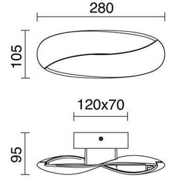 Aplique de pared LED SMD RIBBON 6W 300lm CRI80 3000K Blanco