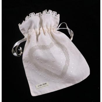 Set de 12 Bolsas de Almacenamiento Beige con Cordón