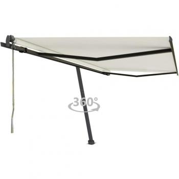 Auvent extensible sur pied crème 450x350 cm
