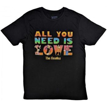 T-shirt noir unisexe, édition adulte « Yellow Submarine » à thème Beatles, slogan “All You Need Is Love”