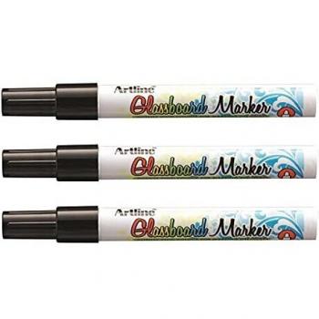 Marqueur effaçable Artline pour surfaces en verre noir