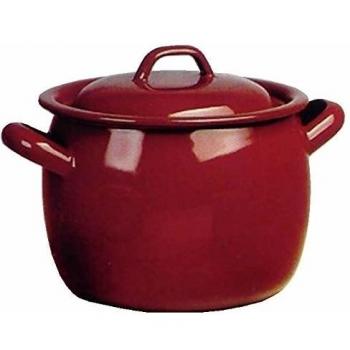 OLLA ESMALTE MARRON BOMBEADA 40 CM