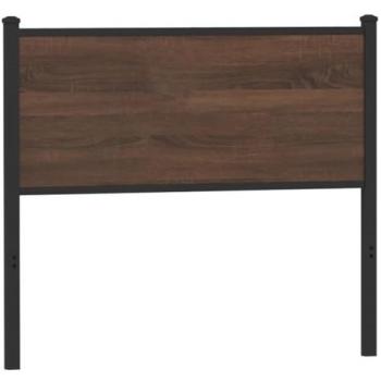 Headboard 100 cm Brown Oak Engineered Wood and Steel