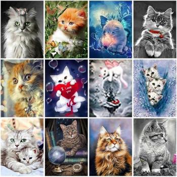 Artiste Chat 5D – Peinture Diamant, Resine, Point de Croix 20×30 cm