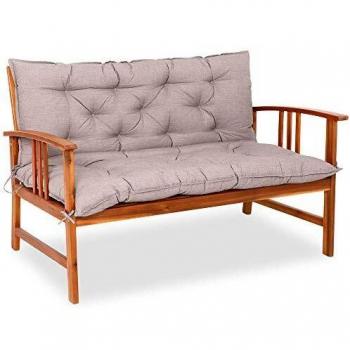 Elegante Bankauflage mit Rückenlehne 100x110 cm in Creme meliert