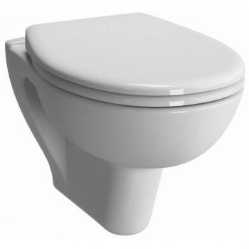 VitrA S20 Wand-WC, hochglanz weiß, ohne Spülrand, Slim Wrap WC-Sitz