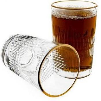 Sunay „Riffle“ Gold‑Edge Glasset, 12 × 150 ml